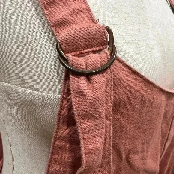 Roxy Pink Linen Overalls size Medium - Picture 12 of 12